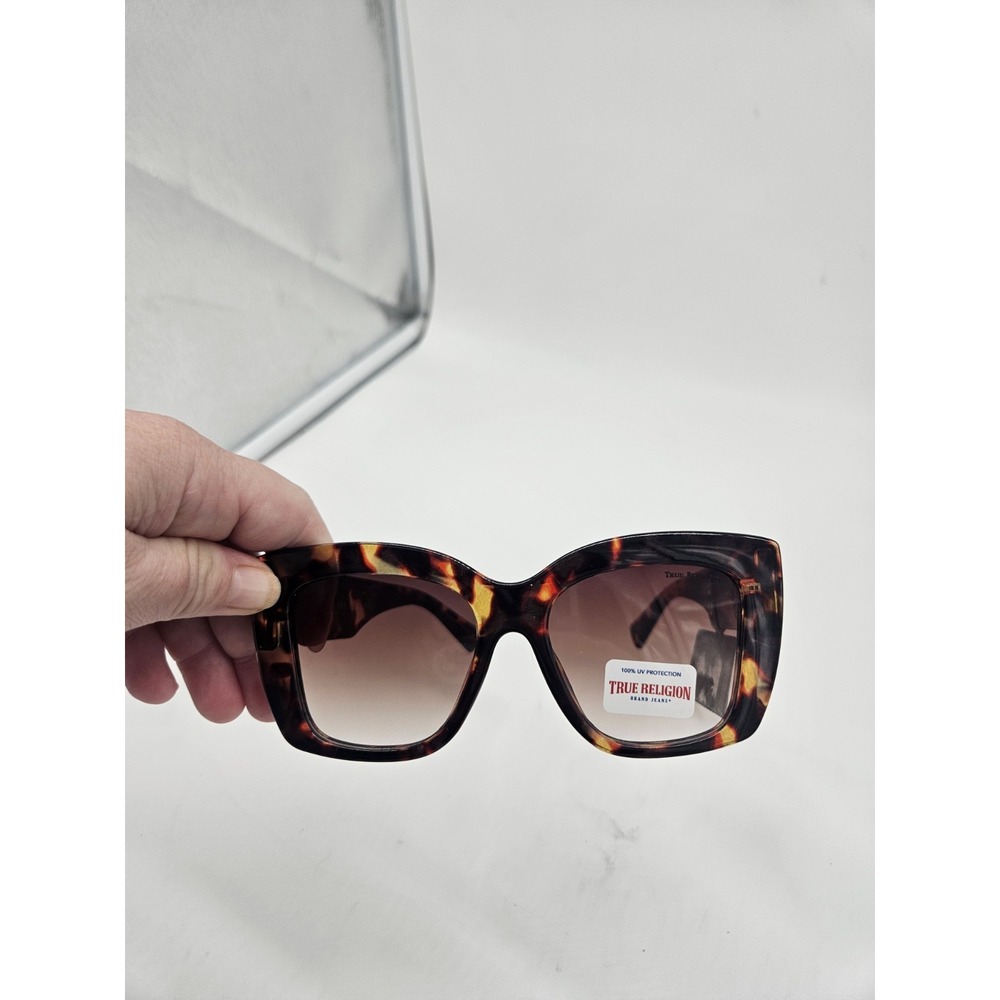 New Original TRUE RELIGION Square Oversized Tortoise Shell Sunglasses - Picture 4 of 4